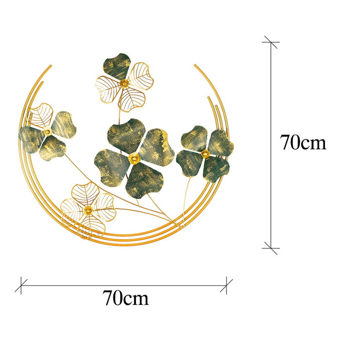 Wallity Haiyang Accesorio Decorativo de Pared de Metal Verde y Dorado